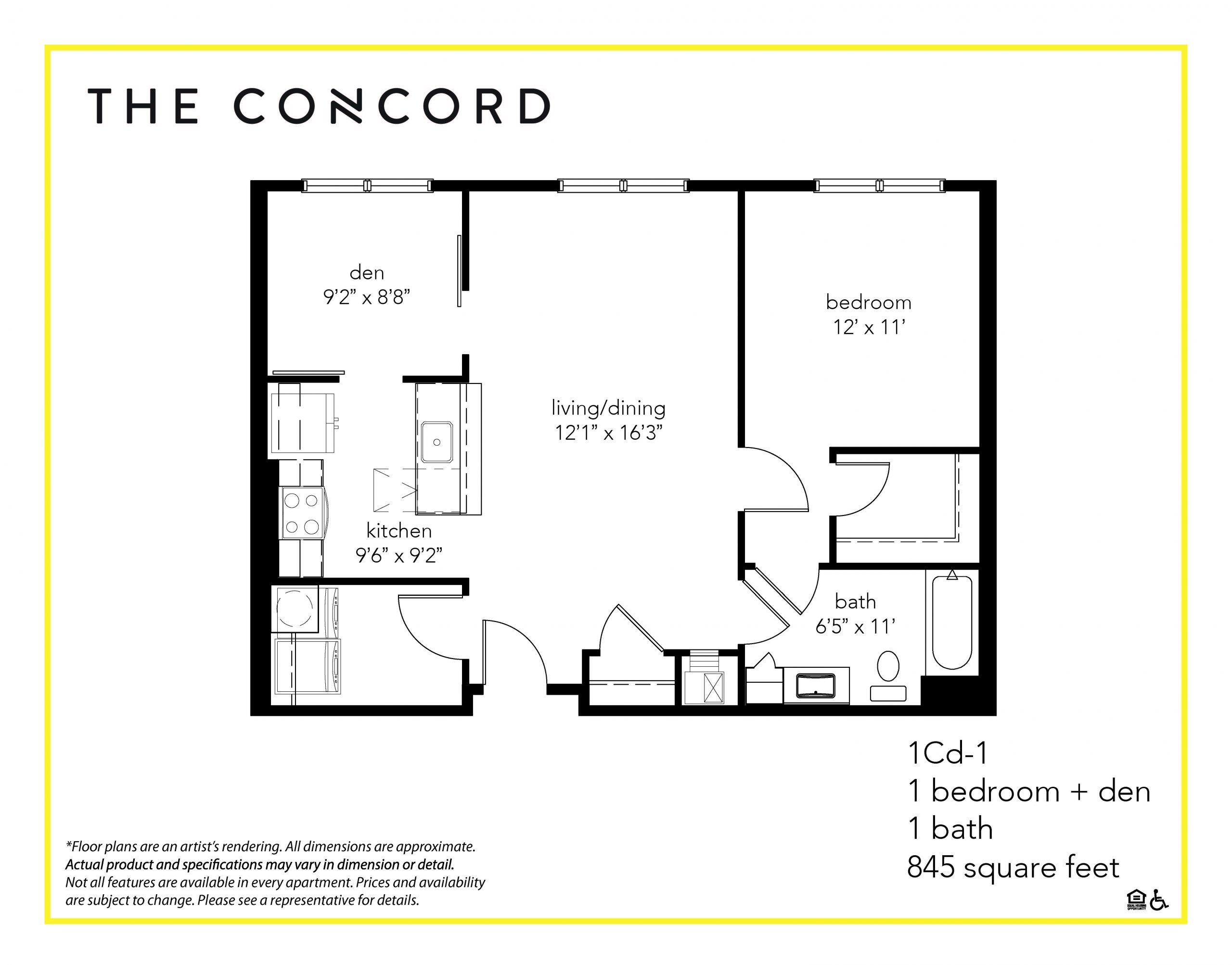 North Wilmington DE Apartments | The Concord | Floor Plans